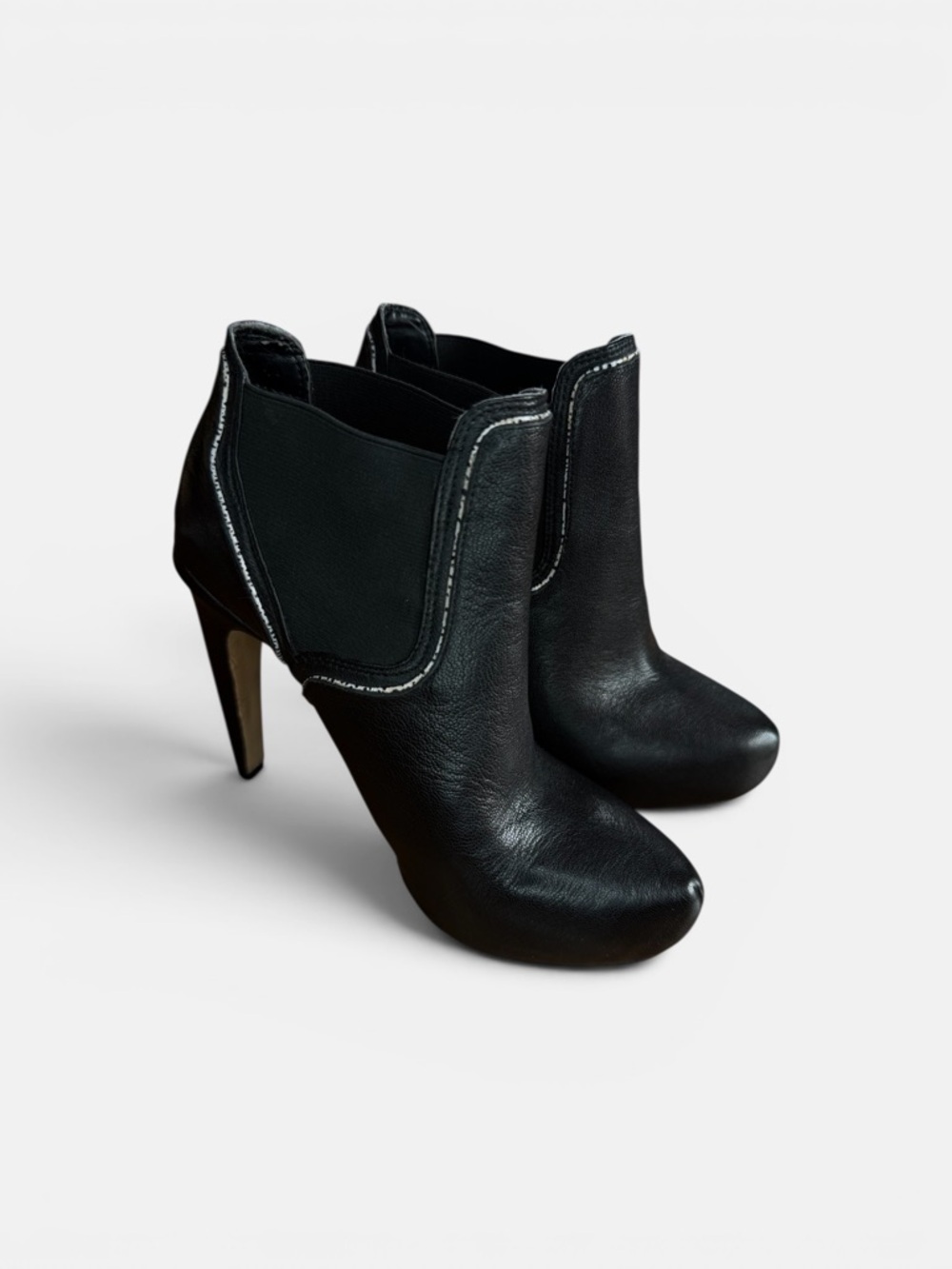 Circus by Sam Edelman Black Leather Stiletto Ankle Booties